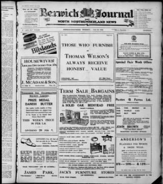 cover page of Illustrated Berwick Journal published on May 29, 1930