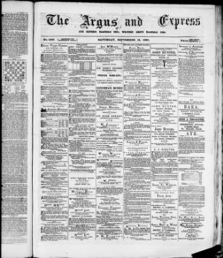 cover page of Ayrshire Express published on September 18, 1880