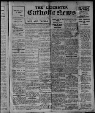 cover page of Leicester Catholic News published on November 30, 1918