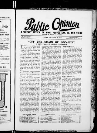cover page of Public Opinion published on December 30, 1910