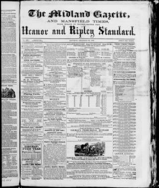 cover page of Midland Gazette and Mansfield Times published on December 30, 1865