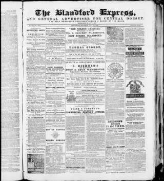 cover page of Blandford Express published on May 29, 1875