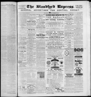 cover page of Blandford Express published on September 18, 1880
