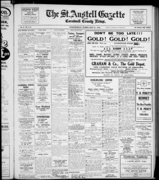 cover page of St. Austell Gazette and Cornwall County News published on February 28, 1934