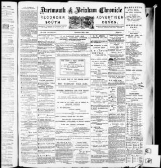 cover page of Dartmouth & South Hams chronicle published on December 30, 1887