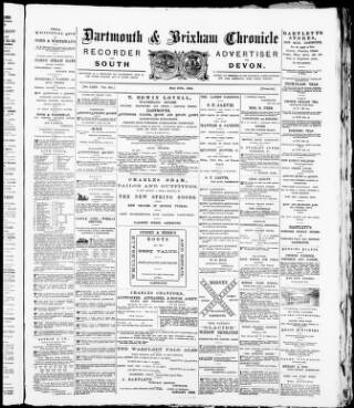 cover page of Dartmouth & South Hams chronicle published on May 29, 1891