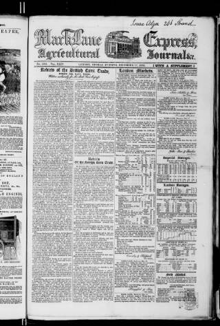 cover page of Mark Lane Express published on December 17, 1855