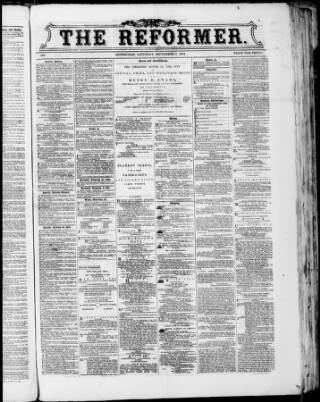 cover page of The Reformer published on September 5, 1874