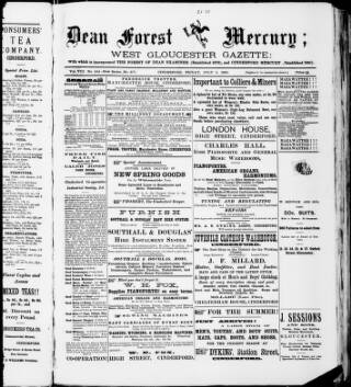 cover page of Dean Forest Mercury published on July 5, 1889