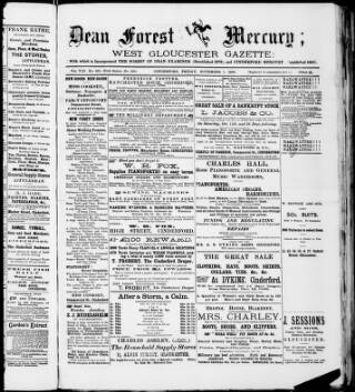 cover page of Dean Forest Mercury published on November 1, 1889