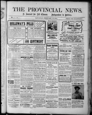 cover page of Provincial News (Lydney) published on February 19, 1910