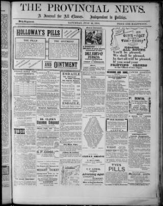 cover page of Provincial News (Lydney) published on July 23, 1910