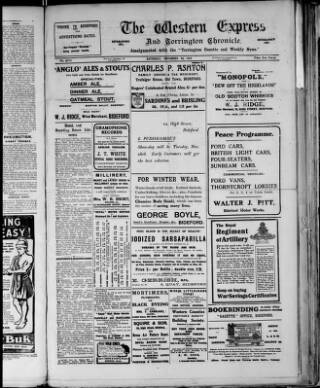 cover page of Western Express published on November 30, 1918