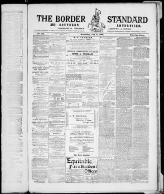 cover page of Border Standard published on July 21, 1886