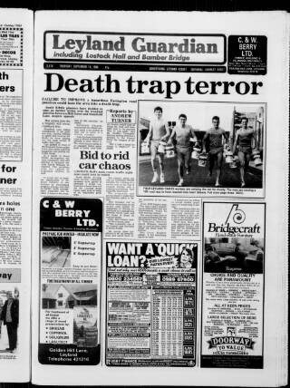 cover page of Leyland Guardian published on September 18, 1986