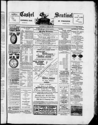 cover page of Cashel Sentinel published on September 28, 1895