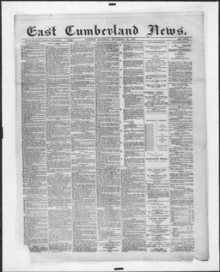 cover page of East Cumberland News published on September 21, 1901