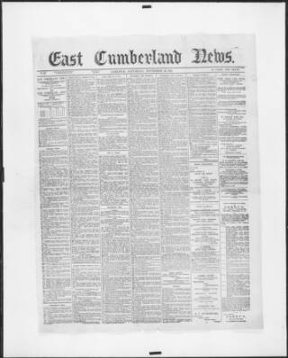cover page of East Cumberland News published on November 30, 1901