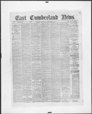 cover page of East Cumberland News published on December 14, 1901