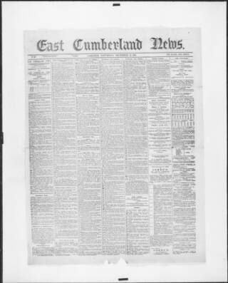 cover page of East Cumberland News published on December 21, 1901