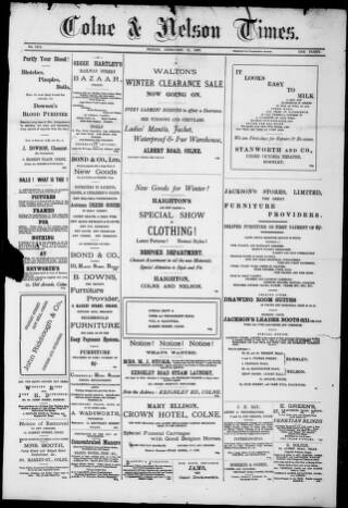 cover page of Colne & Nelson Times published on February 12, 1897