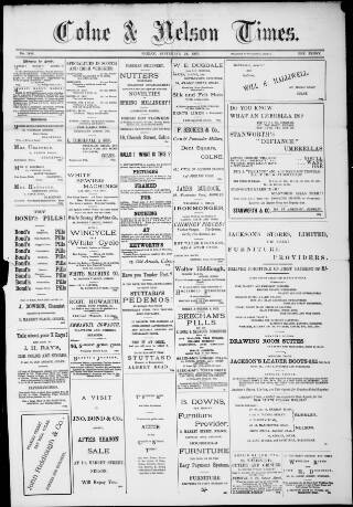 cover page of Colne & Nelson Times published on September 24, 1897