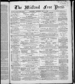 cover page of Midland Free Press published on May 29, 1869