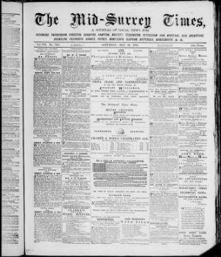 cover page of Mid-Surrey Times published on May 29, 1880