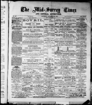 cover page of Mid-Surrey Times published on December 30, 1893