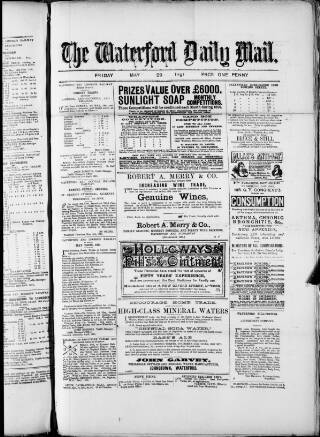 cover page of Waterford Mail published on May 29, 1891