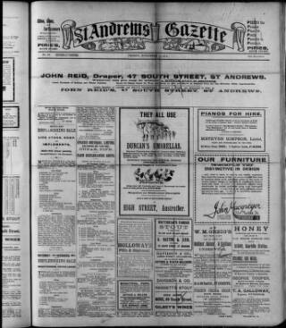 cover page of St. Andrews Gazette published on November 6, 1914