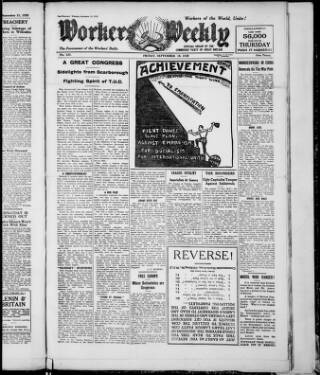 cover page of Workers' Weekly published on September 18, 1925