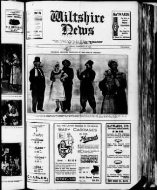 cover page of Wiltshire News published on February 28, 1930