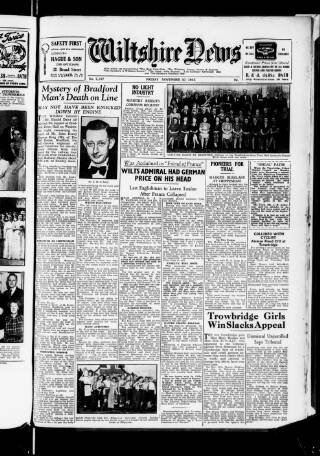 cover page of Wiltshire News published on November 30, 1945