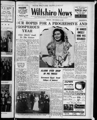 cover page of Wiltshire News published on December 30, 1955