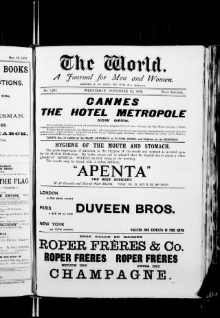 cover page of The World published on November 30, 1898