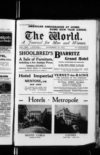 cover page of The World published on December 30, 1913