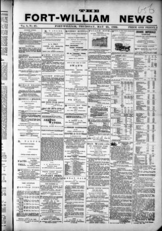 cover page of Fort-William News published on May 25, 1899