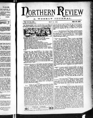 cover page of Northern Review published on May 19, 1894
