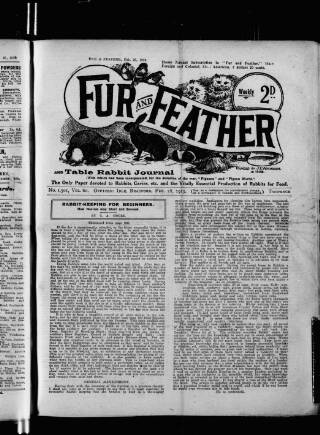 cover page of Fur and Feather published on February 28, 1919