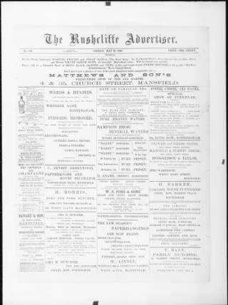 cover page of Rushcliffe Advertiser published on May 29, 1896