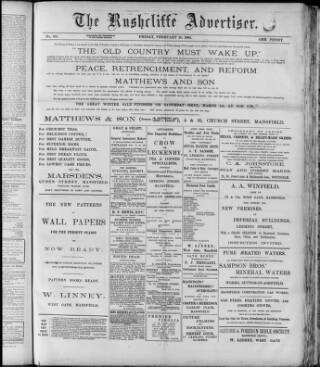 cover page of Rushcliffe Advertiser published on February 28, 1902