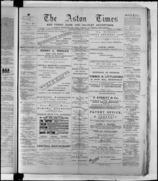 cover page of Aston Times published on February 28, 1891