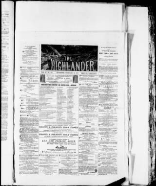 cover page of Highlander published on February 10, 1877