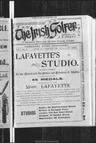 cover page of Irish Golfer published on February 28, 1900
