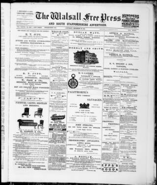 cover page of Walsall Free Press and General Advertiser published on December 30, 1893