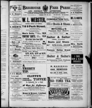 cover page of Brighouse Free Press and District Advertiser published on May 29, 1902