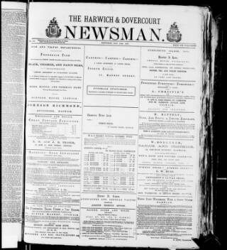 cover page of Harwich & Dovercourt Newsman published on May 29, 1875