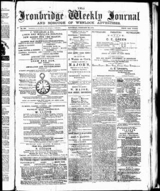 cover page of Ironbridge Weekly Journal and Borough of Wenlock Advertiser published on February 28, 1874