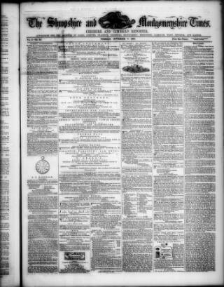cover page of Shropshire and Montgomeryshire Times published on November 8, 1864